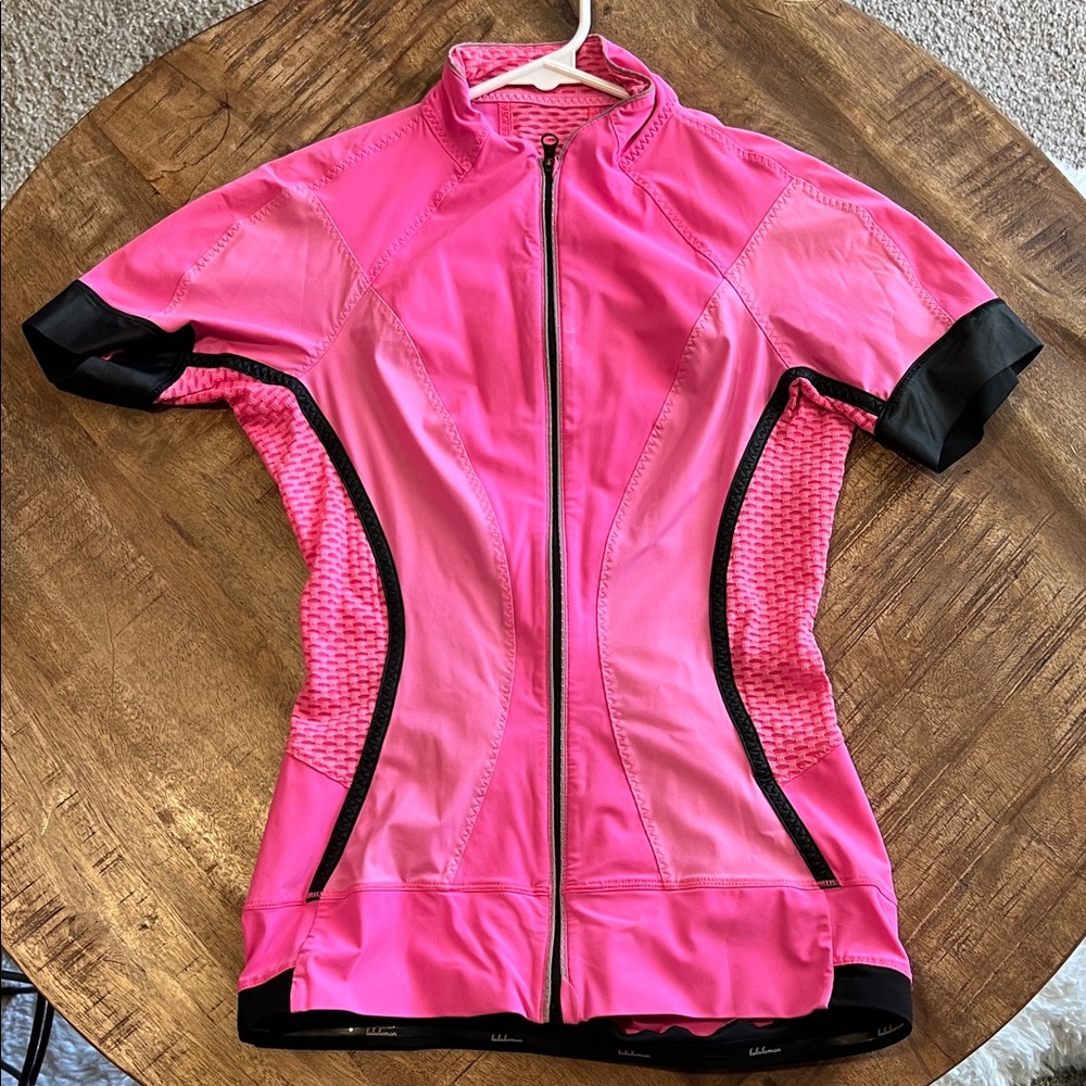 Lululemon Women's Pink Cycling Top Jersey High Visibility